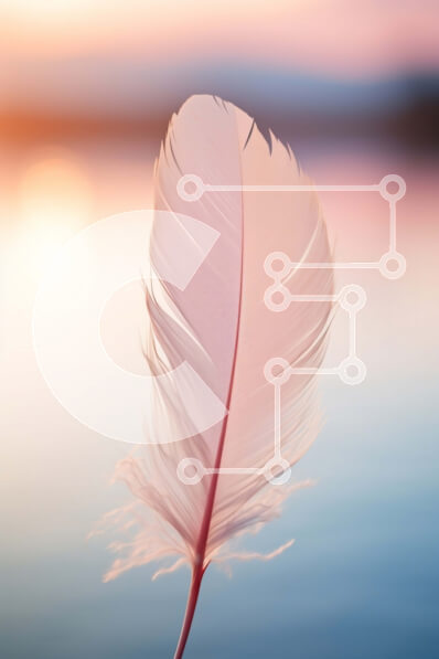 Σετ των 2 Intra Συλλεκτικό Ξύλινο Παζλ Plywood  4mm - Όμορφη εικόνα του φτερού που επιπλέει στο νερό στο ηλιοβασίλεμα Σε Ξύλινο Κουτί - Διαστάσεις: 10x10 cm – 25 κομμάτια