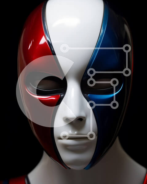 Intra Συλλεκτικό Ξύλινο Παζλ Plywood  4mm - Μοντέρνο μανεκέν με πατριωτική μάσκα Σε Ξύλινο Κουτί - Διαστάσεις Puzzle: 10x10 cm – 25 κομμάτια