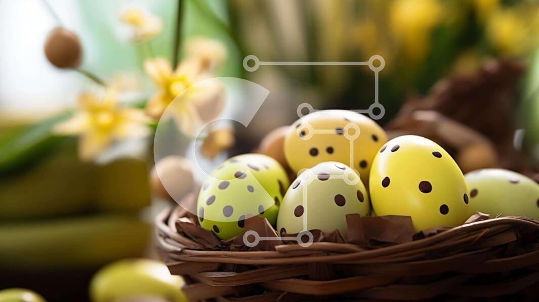 Intra Συλλεκτικό Ξύλινο Παζλ Plywood  4mm - Πολύχρωμο Πασχαλινό καλάθι με λουλούδια Σε Ξύλινο Κουτί - Διαστάσεις: 10x10 cm – 25 κομμάτια