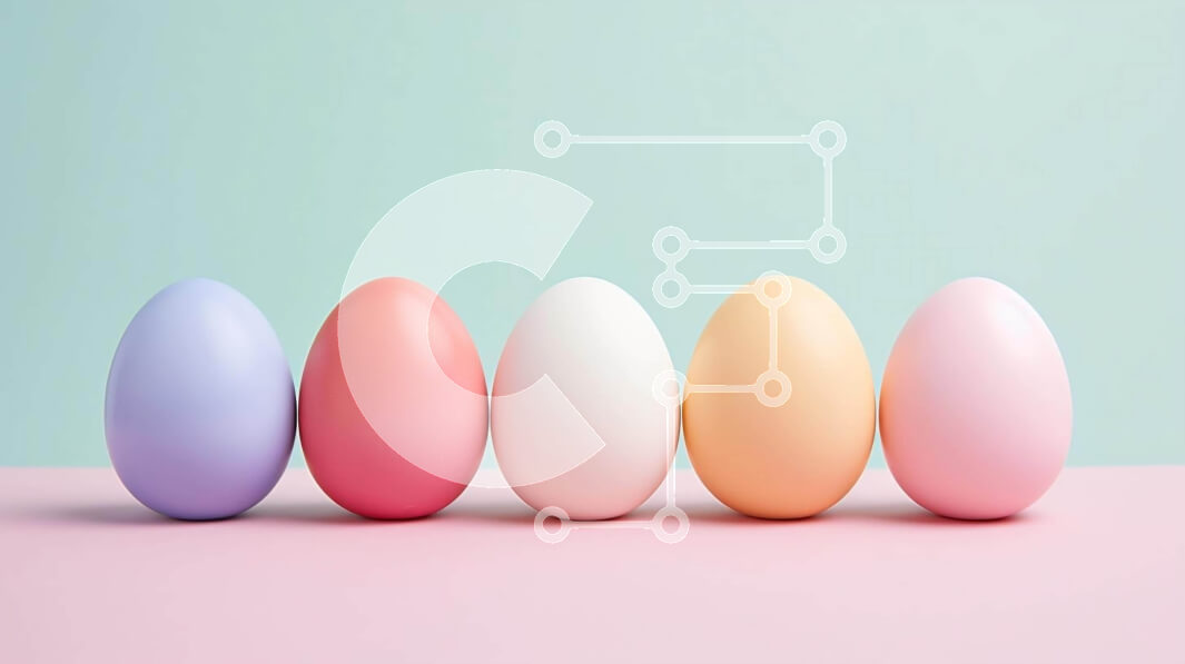 Intra Συλλεκτικό Ξύλινο Παζλ Plywood  4mm - Πολύχρωμα Πασχαλινά αυγά σε παστέλ φόντο Σε Ξύλινο Κουτί - Διαστάσεις: 10x10 cm – 25 κομμάτια