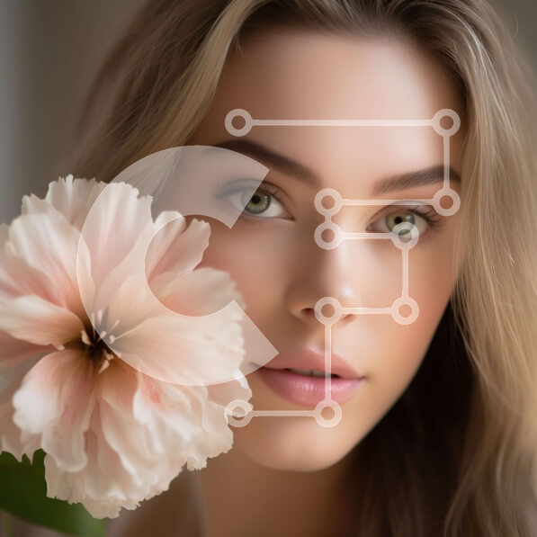 Σετ των 2 Intra Συλλεκτικό Ξύλινο Παζλ Plywood  4mm - Εκπληκτικό πορτρέτο μιας γυναίκας με μακριά ξανθά μαλλιά και μπλε μάτια Σε Ξύλινο Κουτί - Διαστάσεις: 10x10 cm – 25 κομμάτια