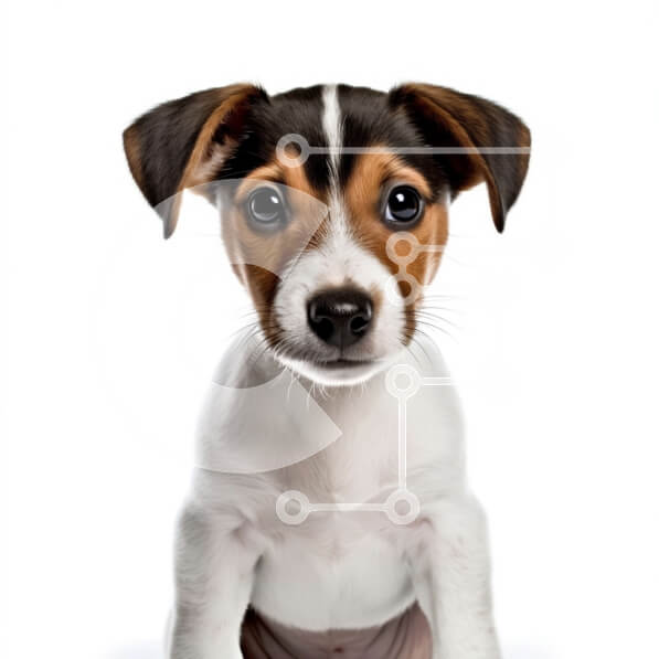 Intra Συλλεκτικό Ξύλινο Παζλ Plywood  4mm - Περίεργος σκύλος που κάθεται στα πίσω πόδια Σε Ξύλινο Κουτί - Διαστάσεις: 10x10 cm – 25 κομμάτια