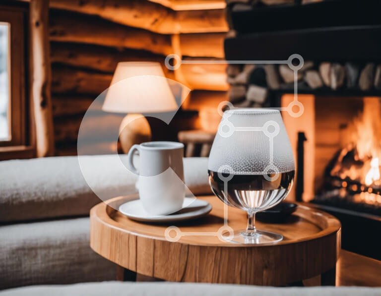 Intra Συλλεκτικό Ξύλινο Παζλ Plywood  4mm - Τραπεζάκι σαλονιού με τζάκι Σε Ξύλινο Κουτί - Διαστάσεις Puzzle: 10x10 cm – 25 κομμάτια