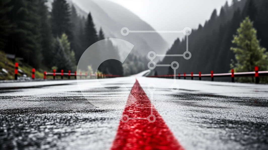 Intra Συλλεκτικό Ξύλινο Παζλ Plywood  4mm - Όμορφο τοπίο ενός ελικοειδή ορεινού δρόμου που περιβάλλεται από πεύκα Σε Ξύλινο Κουτί - Διαστάσεις: 10x10 cm – 25 κομμάτια