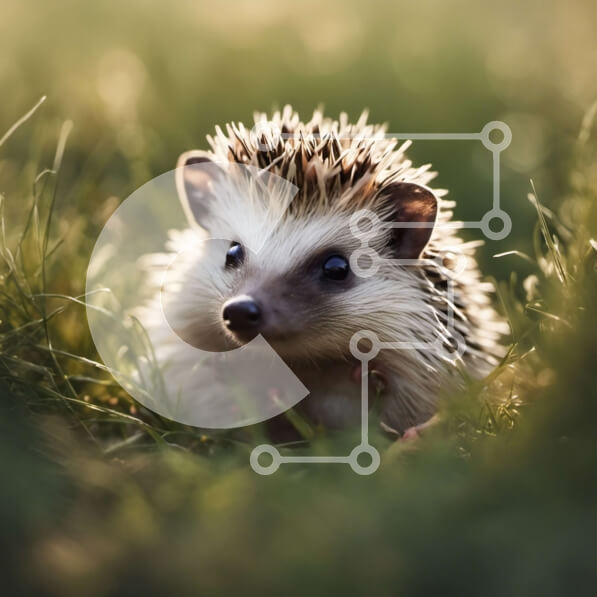 Intra Συλλεκτικό Ξύλινο Παζλ Plywood  4mm - Μικρός σκαντζόχοιρος σε ένα χωράφι με πράσινο γρασίδι Σε Ξύλινο Κουτί - Διαστάσεις: 10x10 cm – 25 κομμάτια