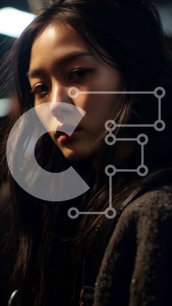 Intra Συλλεκτικό Ξύλινο Παζλ Plywood  4mm - Κομψή γυναίκα με μακριά μαύρα μαλλιά και σκούρα μάτια Σε Ξύλινο Κουτί - Διαστάσεις Puzzle: 10x10 cm – 25 κομμάτια