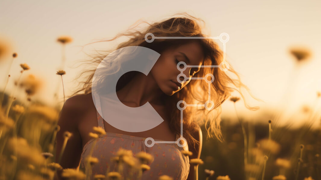 Intra Συλλεκτικό Ξύλινο Παζλ Plywood  4mm - Νεαρή γυναίκα που απολαμβάνει τη φύση σε ένα πεδίο με λουλούδια Σε Ξύλινο Κουτί - Διαστάσεις: 10x10 cm – 25 κομμάτια