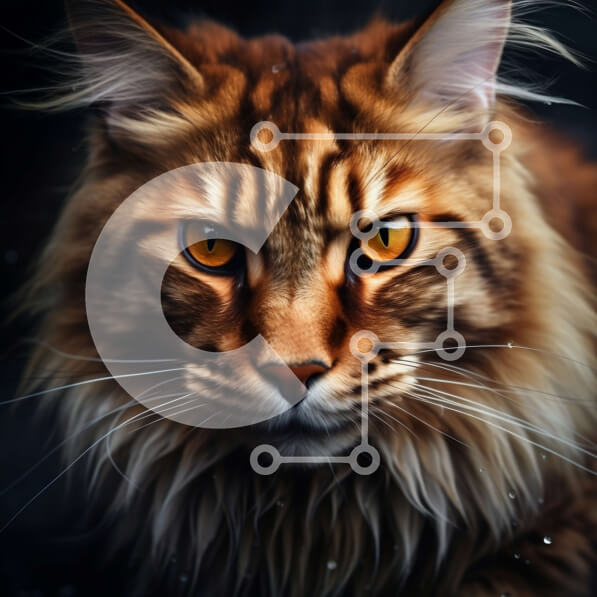 Intra Συλλεκτικό Ξύλινο Παζλ Plywood  4mm - Μυστηριώδες και συναρπαστικό κοντινό πλάνο μιας μακρυμάλλης γάτας Σε Ξύλινο Κουτί - Διαστάσεις: 10x10 cm – 25 κομμάτια