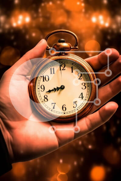 Intra Συλλεκτικό Ξύλινο Παζλ Plywood  4mm - Όμορφη εικόνα ενός Vintage ρολογιού τσέπης με καφέ δερμάτινο λουράκι Σε Ξύλινο Κουτί - Διαστάσεις: 10x10 cm – 25 κομμάτια