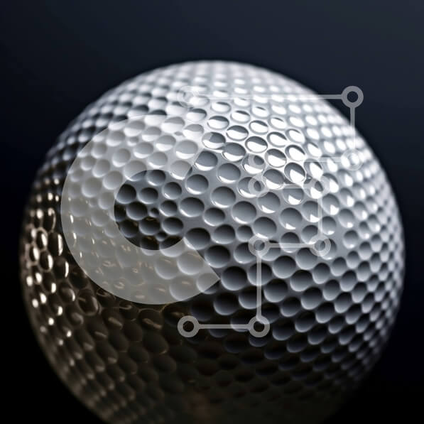 Intra Συλλεκτικό Ξύλινο Παζλ Plywood  4mm - Εικόνα υψηλής ποιότητας μιας λευκής μπάλας του γκολφ σε μαύρο φόντο Σε Ξύλινο Κουτί - Διαστάσεις Puzzle: 10x10 cm – 25 κομμάτια