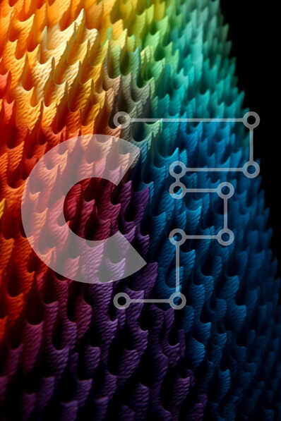 Intra Συλλεκτικό Ξύλινο Παζλ Plywood  4mm - Ζωντανά κύματα ουράνιου τόξου σε μια αφηρημένη εικόνα Σε Ξύλινο Κουτί - Διαστάσεις Puzzle: 10x10 cm – 25 κομμάτια