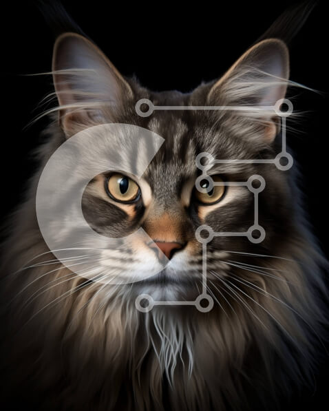 Σετ των 2 Intra Συλλεκτικό Ξύλινο Παζλ Plywood  4mm - Αξιολάτρευτη εικόνα μιας σκωτσέζικης γάτας με αφράτη γούνα και στρογγυλά μάτια Σε Ξύλινο Κουτί - Διαστάσεις: 10x10 cm – 25 κομμάτια