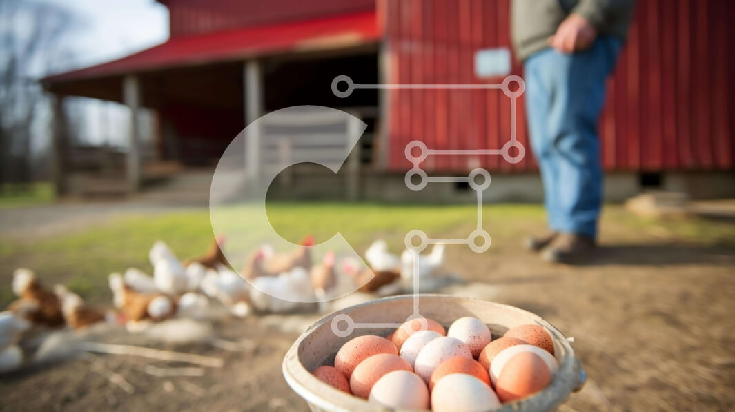 Intra Συλλεκτικό Ξύλινο Παζλ Plywood  4mm - Άτομο που φροντίζει τα κοτόπουλα και τα αυγά σε ένα αγρόκτημα Σε Ξύλινο Κουτί - Διαστάσεις: 10x10 cm – 25 κομμάτια