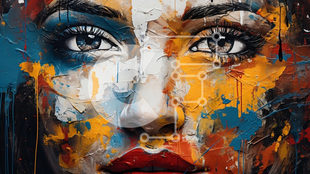 Intra Συλλεκτικό Ξύλινο Παζλ Plywood  4mm - Πολύχρωμο έργο τέχνης Face Painting με μπογιά που στάζει Σε Ξύλινο Κουτί - Διαστάσεις Puzzle: 10x10 cm – 25 κομμάτια