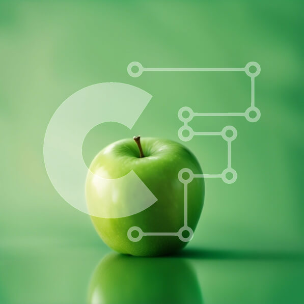 Σετ των 2 Intra Συλλεκτικό Ξύλινο Παζλ Plywood  4mm - Φρέσκο ​​πράσινο μήλο σε ένα ξύλινο τραπέζι Σε Ξύλινο Κουτί - Διαστάσεις: 10x10 cm – 25 κομμάτια