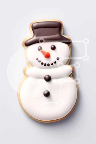 Σετ των 2 Intra Συλλεκτικό Ξύλινο Παζλ Plywood  4mm - Μπισκότο σε σχήμα χιονάνθρωπου με πάγωμα και γλάσο Σε Ξύλινο Κουτί - Διαστάσεις: 10x10 cm – 25 κομμάτια