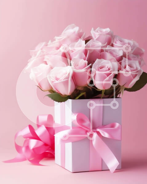 Intra Συλλεκτικό Ξύλινο Παζλ Plywood  4mm - Ροζ τριαντάφυλλα σε κουτί δώρου Σε Ξύλινο Κουτί - Διαστάσεις Puzzle: 10x10 cm – 25 κομμάτια