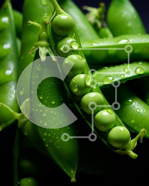 Σετ των 2 Intra Συλλεκτικό Ξύλινο Παζλ Plywood  4mm - Ομάδα φρέσκων πράσινα μπιζέλια με σταγονίδια νερού Σε Ξύλινο Κουτί - Διαστάσεις: 10x10 cm – 25 κομμάτια