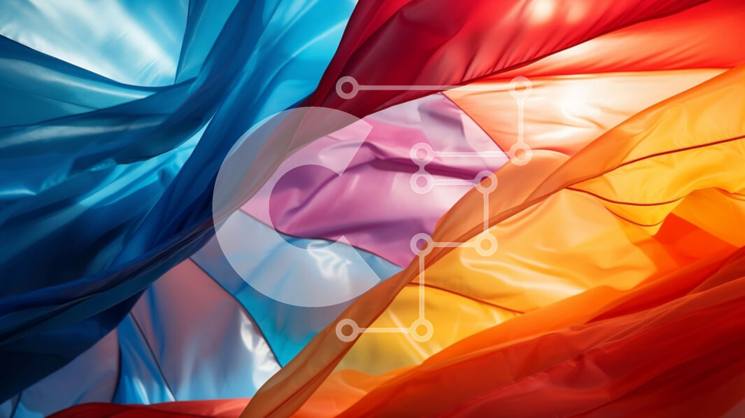 Intra Συλλεκτικό Ξύλινο Παζλ Plywood  4mm - Ζωντανή σημαία ουράνιου τόξου που χτυπά στο αεράκι Σε Ξύλινο Κουτί - Διαστάσεις Puzzle: 10x10 cm – 25 κομμάτια