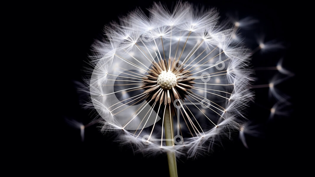 Intra Συλλεκτικό Ξύλινο Παζλ Plywood  4mm - Μονή πικραλίδα στον αέρα με διάσπαρτους σπόρους Σε Ξύλινο Κουτί - Διαστάσεις: 10x10 cm – 25 κομμάτια