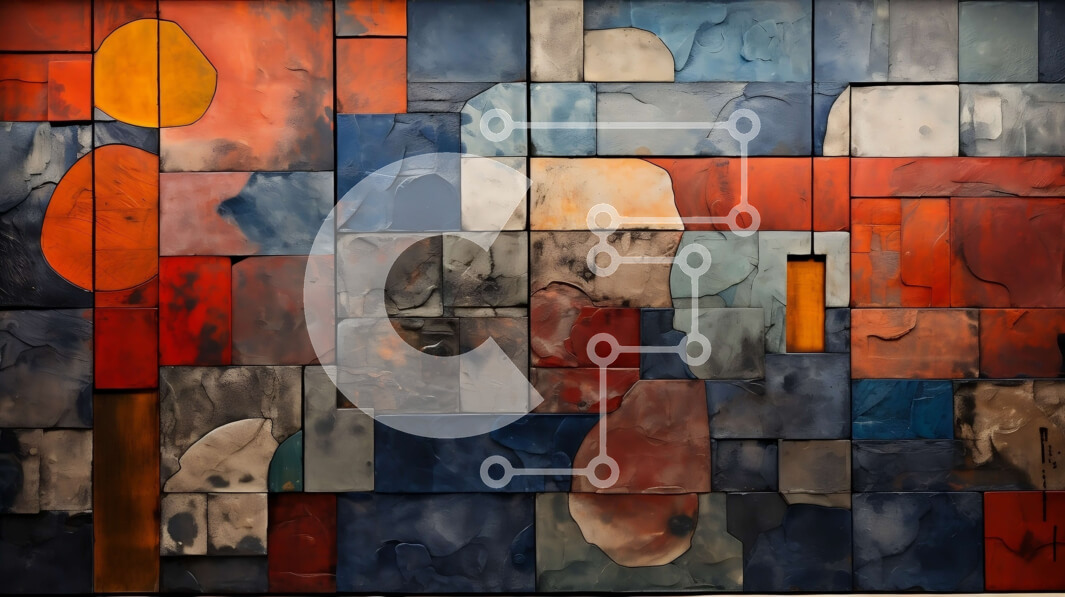 Intra Συλλεκτικό Ξύλινο Παζλ Plywood  4mm - Πολύχρωμο μωσαϊκό πλακιδίων σε γεωμετρικό σχέδιο Σε Ξύλινο Κουτί - Διαστάσεις Puzzle: 10x10 cm – 25 κομμάτια