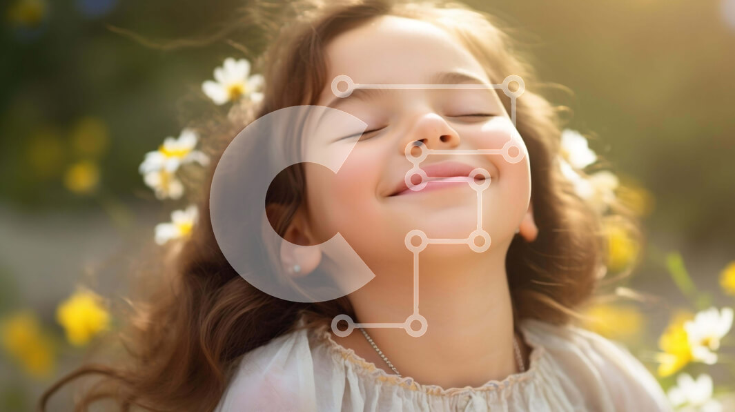 Intra Συλλεκτικό Ξύλινο Παζλ Plywood  4mm - Χαρούμενο και ικανοποιημένο κορίτσι που περιβάλλεται από λουλούδια Σε Ξύλινο Κουτί - Διαστάσεις Puzzle: 10x10 cm – 25 κομμάτια