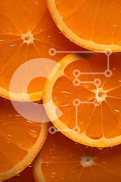 Σετ των 2 Intra Συλλεκτικό Ξύλινο Παζλ Plywood  4mm - Κοντινό πλάνο φέτες πορτοκαλιού με σταγονίδια νερού Σε Ξύλινο Κουτί - Διαστάσεις: 10x10 cm – 25 κομμάτια