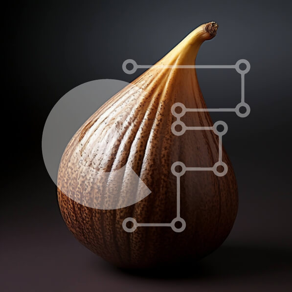 Σετ των 2 Intra Συλλεκτικό Ξύλινο Παζλ Plywood  4mm - Όμορφη εικόνα ενός καφέ σύκου σε μια μαύρη επιφάνεια Σε Ξύλινο Κουτί - Διαστάσεις: 10x10 cm – 25 κομμάτια