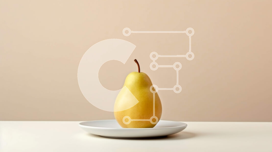 Σετ των 2 Intra Συλλεκτικό Ξύλινο Παζλ Plywood  4mm - Φρέσκο ​​και ώριμο αχλάδι στο άσπρο πιάτο Σε Ξύλινο Κουτί - Διαστάσεις: 10x10 cm – 25 κομμάτια