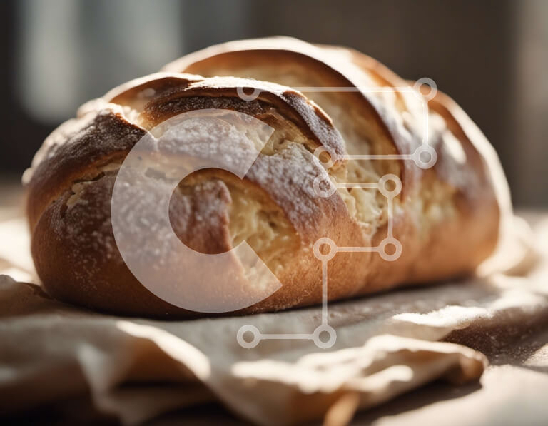 Σετ των 2 Intra Συλλεκτικό Ξύλινο Παζλ Plywood  4mm - Καρβέλι ψωμί σε ξύλινη σανίδα κοπής Σε Ξύλινο Κουτί - Διαστάσεις: 10x10 cm – 25 κομμάτια