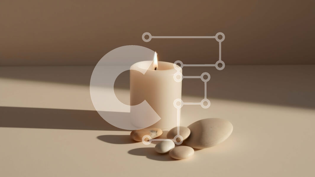 Intra Συλλεκτικό Ξύλινο Παζλ Plywood  4mm - Εκπληκτική εικόνα ενός λευκού κεριού σε μπεζ επιφάνεια με ζεστή λάμψη Σε Ξύλινο Κουτί - Διαστάσεις Puzzle: 10x10 cm – 25 κομμάτια