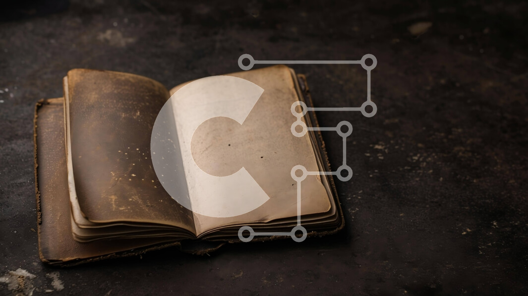 Intra Συλλεκτικό Ξύλινο Παζλ Plywood  4mm - Παλιό φθαρμένο βιβλίο σε σκοτεινή επιφάνεια Σε Ξύλινο Κουτί - Διαστάσεις Puzzle: 10x10 cm – 25 κομμάτια