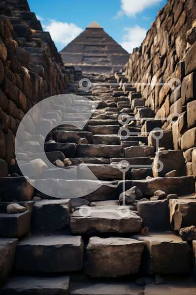 Intra Συλλεκτικό Ξύλινο Παζλ Plywood  4mm - Εντυπωσιακή εικόνα σκάλας και πυραμίδας Σε Ξύλινο Κουτί - Διαστάσεις Puzzle: 10x10 cm – 25 κομμάτια