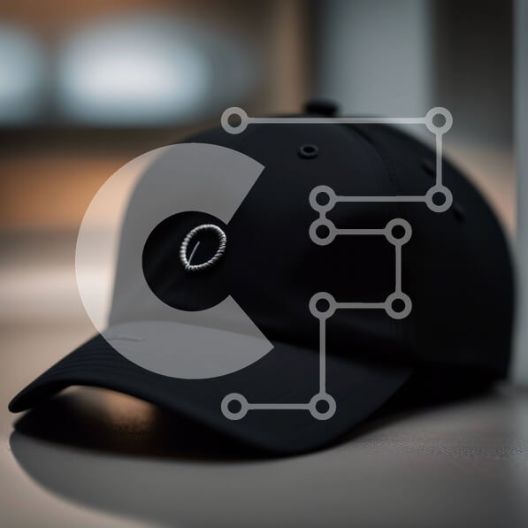 Σετ των 2 Intra Συλλεκτικό Ξύλινο Παζλ Plywood  4mm - Κομψό μαύρο καπέλο του μπέιζμπολ με λευκό λογότυπο Σε Ξύλινο Κουτί - Διαστάσεις: 10x10 cm – 25 κομμάτια