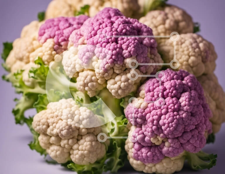 Σετ των 2 Intra Συλλεκτικό Ξύλινο Παζλ Plywood  4mm - Φρέσκα και πολύχρωμα κουνουπίδι και λαχανικά Σε Ξύλινο Κουτί - Διαστάσεις: 10x10 cm – 25 κομμάτια