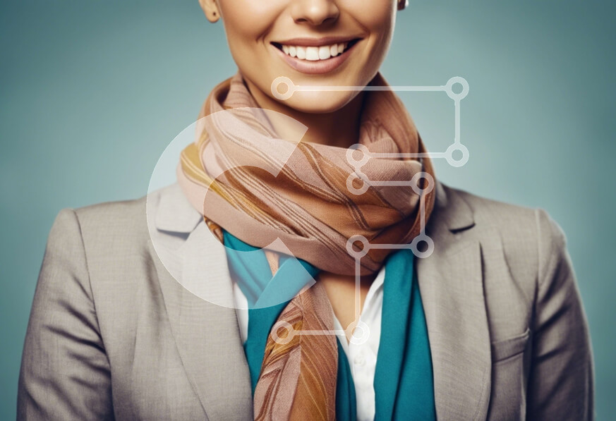 Intra Συλλεκτικό Ξύλινο Παζλ Plywood  4mm - Χαμογελαστή γυναίκα που φορά ένα κομψό κοστούμι και κασκόλ Σε Ξύλινο Κουτί - Διαστάσεις Puzzle: 10x10 cm – 25 κομμάτια