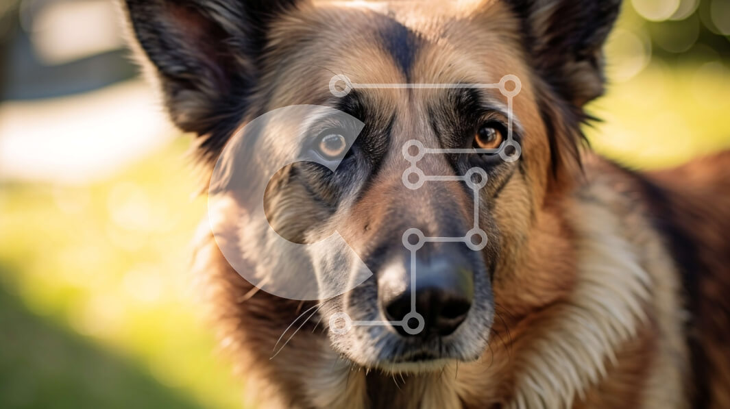 Σετ των 2 Intra Συλλεκτικό Ξύλινο Παζλ Plywood  4mm - Γερμανικός Ποιμενικός Σκύλος με Σοβαρή Έκφραση Σε Ξύλινο Κουτί - Διαστάσεις: 10x10 cm – 25 κομμάτια