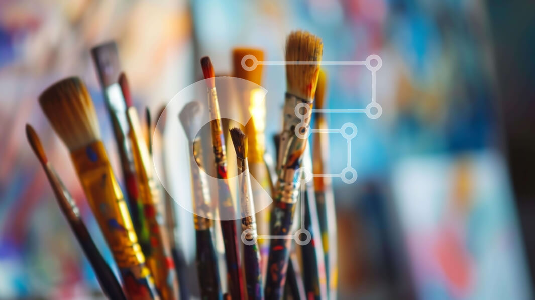 Intra Συλλεκτικό Ξύλινο Παζλ Plywood  4mm - Πολύχρωμα πινέλα για ζωγραφική και σχέδιο Σε Ξύλινο Κουτί - Διαστάσεις Puzzle: 10x10 cm – 25 κομμάτια