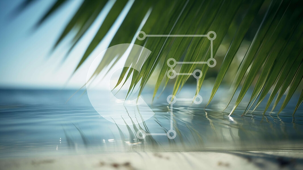 Intra Συλλεκτικό Ξύλινο Παζλ Plywood  4mm - Τροπική παραλία με φοίνικες, άμμο και νερό Σε Ξύλινο Κουτί - Διαστάσεις: 10x10 cm – 25 κομμάτια