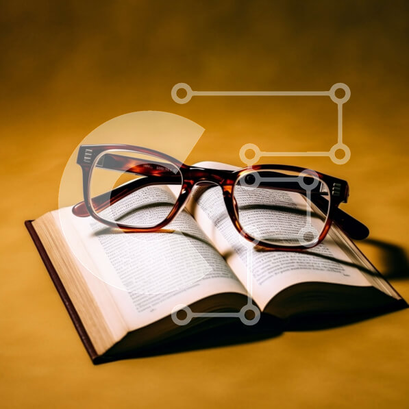 Intra Συλλεκτικό Ξύλινο Παζλ Plywood  4mm - Studying with Style: Open Book and Glasses Σε Ξύλινο Κουτί - Διαστάσεις Puzzle: 10x10 cm – 25 κομμάτια