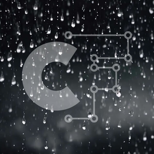 Intra Συλλεκτικό Ξύλινο Παζλ Plywood  4mm - Σταγόνες βροχής που πέφτουν σε μαύρο φόντο Σε Ξύλινο Κουτί - Διαστάσεις Puzzle: 10x10 cm – 25 κομμάτια