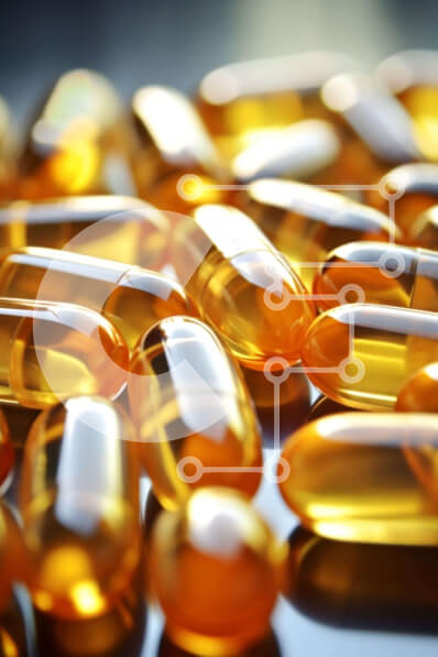 Intra Συλλεκτικό Ξύλινο Παζλ Plywood  4mm - Κίτρινες κάψουλες σε ανακλαστική επιφάνεια Σε Ξύλινο Κουτί - Διαστάσεις Puzzle: 10x10 cm – 25 κομμάτια