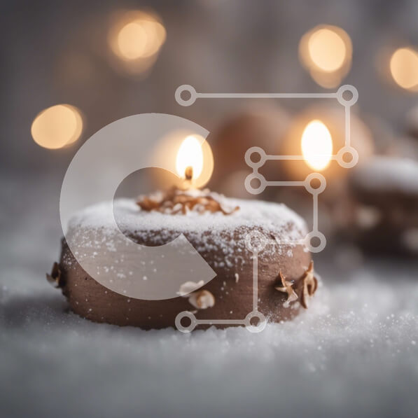 Intra Συλλεκτικό Ξύλινο Παζλ Plywood  4mm - Κερί στο χιόνι με πολύχρωμα χριστουγεννιάτικα στολίδια Σε Ξύλινο Κουτί - Διαστάσεις Puzzle: 10x10 cm – 25 κομμάτια