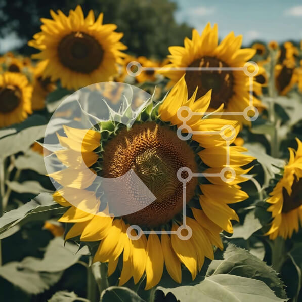 Intra Συλλεκτικό Ξύλινο Παζλ Plywood  4mm - Ζωντανό ηλιοτρόπιο στον ήλιο Σε Ξύλινο Κουτί - Διαστάσεις: 10x10 cm – 25 κομμάτια