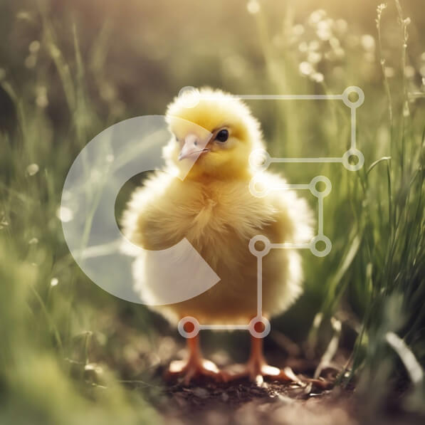 Intra Συλλεκτικό Ξύλινο Παζλ Plywood  4mm - Μικρή κίτρινη γκόμενα σε ένα χωράφι με ψηλό πράσινο γρασίδι Σε Ξύλινο Κουτί - Διαστάσεις: 10x10 cm – 25 κομμάτια