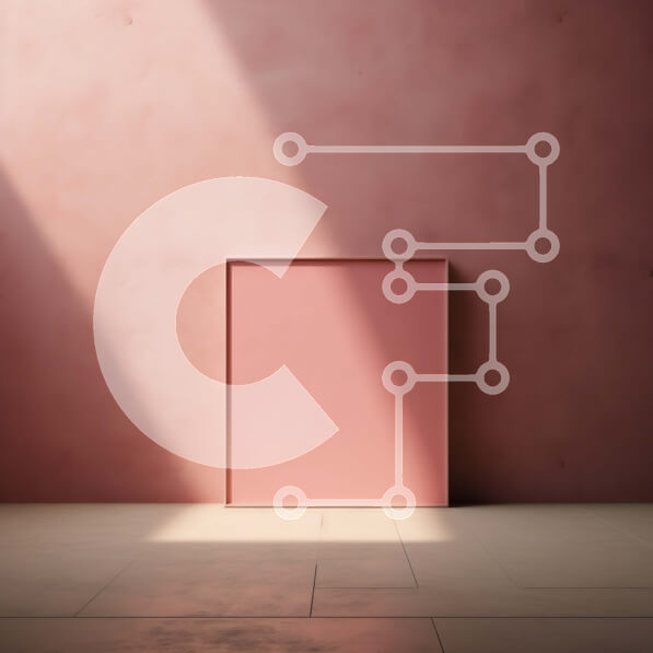 Intra Συλλεκτικό Ξύλινο Παζλ Plywood  4mm - Ροζ τοίχος με ορθογώνιο πλαίσιο Σε Ξύλινο Κουτί - Διαστάσεις Puzzle: 10x10 cm – 25 κομμάτια