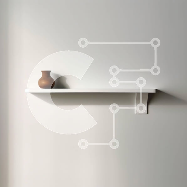 Intra Συλλεκτικό Ξύλινο Παζλ Plywood  4mm - Μινιμαλιστικό εσωτερικό με λευκό ράφι και καφέ βάζο Σε Ξύλινο Κουτί - Διαστάσεις Puzzle: 10x10 cm – 25 κομμάτια