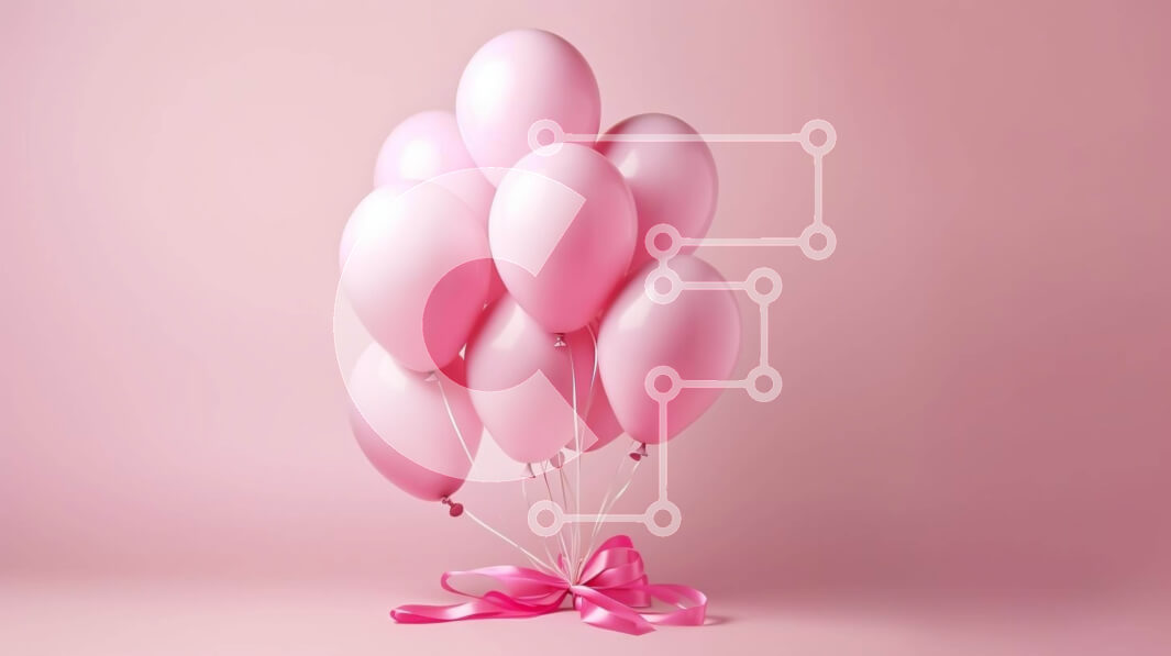 Intra Συλλεκτικό Ξύλινο Παζλ Plywood  4mm - Μπουκέτο με ροζ μπαλόνια σε σχήμα καρδιάς Σε Ξύλινο Κουτί - Διαστάσεις: 10x10 cm – 25 κομμάτια