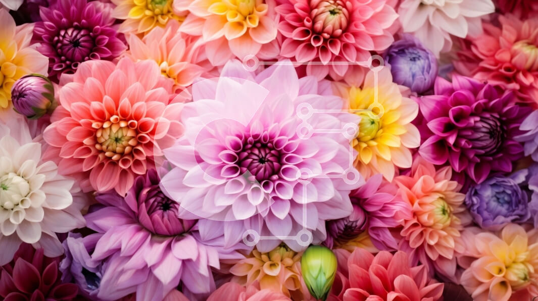 Intra Συλλεκτικό Ξύλινο Παζλ Plywood  4mm - Ζωντανά λουλούδια σε μια όμορφη κυκλική διάταξη Σε Ξύλινο Κουτί - Διαστάσεις: 10x10 cm – 25 κομμάτια