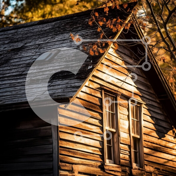 Intra Συλλεκτικό Ξύλινο Παζλ Plywood  4mm - Εγκαταλελειμμένο Ξύλινο Σπίτι με Στέγη και Καμινάδα Σε Ξύλινο Κουτί - Διαστάσεις Puzzle: 10x10 cm – 25 κομμάτια